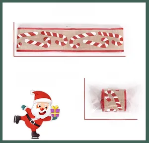 Detail showing 6M Christmas candy cane ribbon packaging with clear size specifications