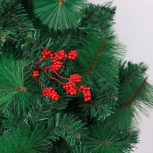 Artificial red Christmas berry branches for festive floral decoration and tree ornaments