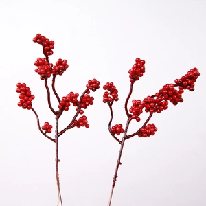 Artificial red berry branches for Christmas decor and festive home floral arrangements