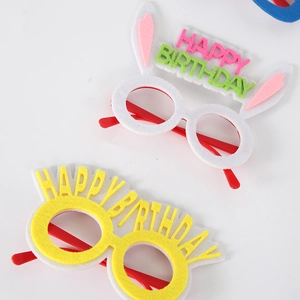 Cute cartoon animal Happy Birthday party glasses for kids celebration props