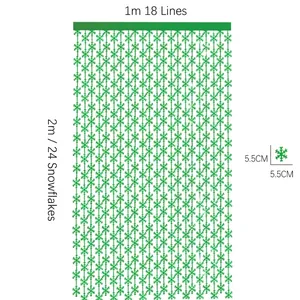 Green snowflake curtain backdrop 1x2m with 18 strands for Christmas party decoration