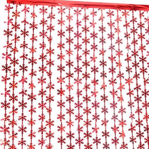 Red snowflake foil tinsel curtain for Christmas party backdrop decoration and hanging ornaments