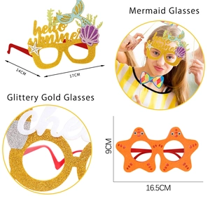Lot de lunettes de fête Sirène Hello Summer et Étoile de mer pour décoration d'anniversaire
