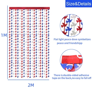 Christmas tinsel fringe curtain with multi-color peace dove patterns for party decor