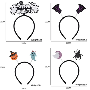 Halloween headband set with ghosts, bats, and pumpkins for spooky party costume props