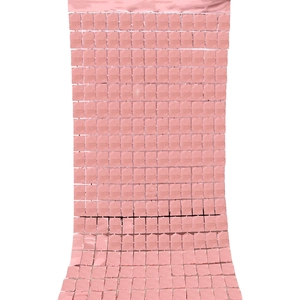 Rideau scintillant à paillettes roses carrées pour décoration de fête et de mariage