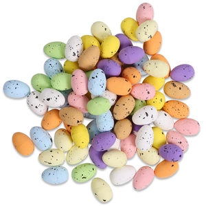 Colorful foam Easter eggs with black speckled patterns for DIY holiday party decorations