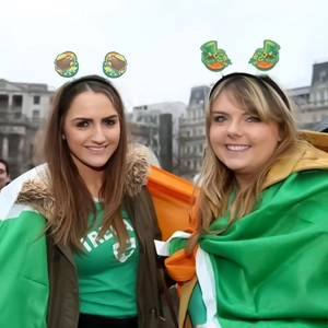 Diademas de San Patricio con tréboles, caldero de oro y sombrero irlandés