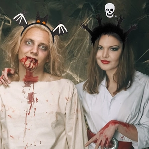 Lot de serre-têtes d'Halloween avec ailes de chauve-souris et tête de mort effrayante