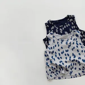 Détails des débardeurs à pois pour enfants avec tissu respirant et col rond de qualité