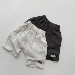 Toddler Double Layer Cotton Gauze Shorts Kids Casual Harem Pants Summer Breathable Loose Bloomers For Boys Girls