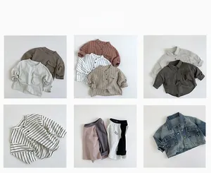 Grille de hauts d'automne pour enfants incluant chemises en coton et vestes en denim