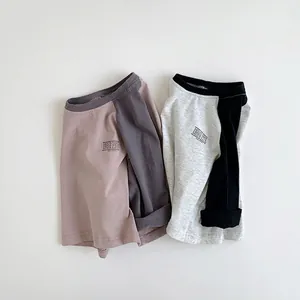 Camiseta de Manga Larga Raglán para Niños Algodón Bloques de Color Estampado de Letras Top Casual Coreano para Niños y Niñas