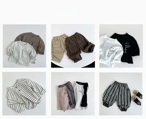 Mix of children cotton jackets and shirts in retro Japanese style outfits