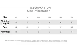 Size chart detail for children's leopard print plush coat with length and bust info