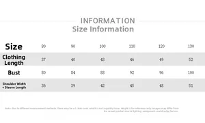 Size chart for children fleece sweatshirt showing length chest and sleeve measurements