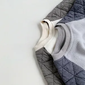 Kids lightweight fleece sweatshirt with quilted raglan sleeves in minimalist style