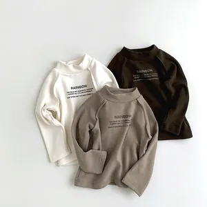 Sous-pull à Manches Longues pour Enfants Chaud en Polyester Brossé Sweat-shirt Avec Impression Arcobaleno Casual Tops