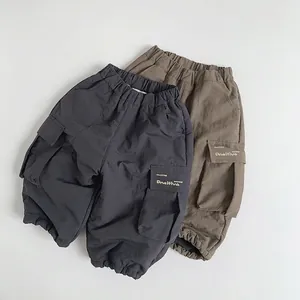 Pantaloni Cargo per Bambini Foderati in Pile Caldi Pantaloni da Esterno Invernali per Ragazzi Ragazze Multitasche in Nylon