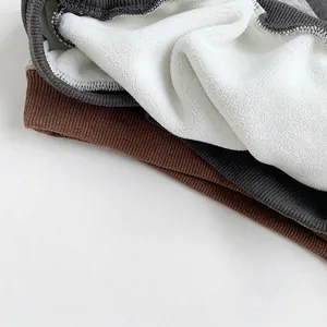 Kids vintage striped winter hoodie with warm fleece lining and ribbed knit cuffs