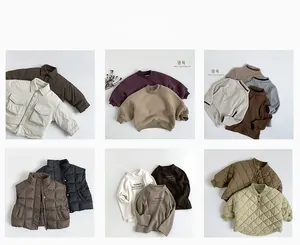 Collezione di abbigliamento invernale per bambini con giacche trapuntate in stile coreano