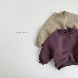 Detailed flat lay of warm fleece-lined sweatshirts featuring ribbed cuffs and necklines