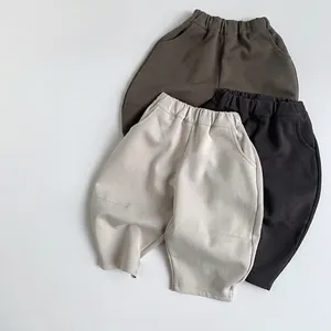 Kids Knitted Sweatpants Unisex Harem Pants Solid Color Cotton Casual Trousers For Boys Girls Spring Autumn Daily Clothing