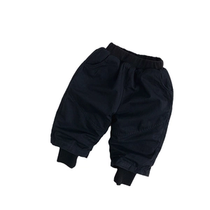 Pantaloni imbottiti per bambini stile coreano con vita elastica in colore blu scuro