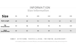 Size chart for children cotton trousers with waist and length data for sizes 80 to 130