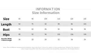 Size guide for kids plaid jumpsuit covering height 80 to 130 cm with detailed measurements