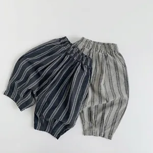 Kinder Gestreifte Baumwolle Haremshose Kleinkind Elastischer Bund Locker Freizeithose Jungen Mädchen Frühling Herbst