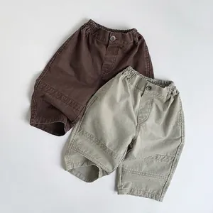 Children Korean Style Retro Cotton Casual Pants Spring Autumn Loose Fit Trousers For Boys Girls Soft Breathable Kids Pants