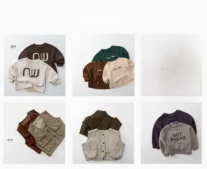Detail showing various layered outfits with cotton T-shirts and utility cargo vests