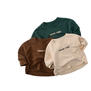 Lot de t-shirts enfants en coton à manches longues avec imprimé Good Time et coloris