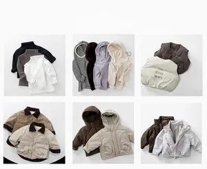 Flat lay of boys winter cargo pants with thick fleece lining and outdoor style apparel