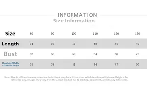 Detailed size chart for children's velvet hooded shirt with specific length and bust measurements