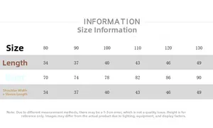 Size chart for children's fleece sweatshirts with measurements for length and bust