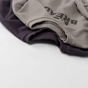 Kids casual cotton sweatshirts in purple and taupe with BREAD letter print detail