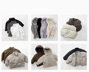 Tenues d'hiver pour enfants avec pantalons doublés et sweat-shirts en polaire