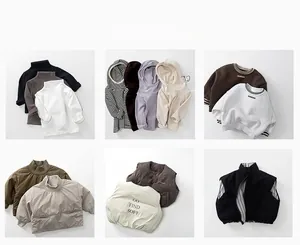 Différents styles de pantalons en polaire d'hiver et hauts thermiques pour enfants