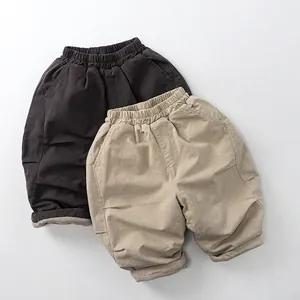 Pantalon Unisexe Enfant Hiver Chaud Doublé Polaire Garçons Filles Couleur Unie Sarouel Taille Élastique Décontracté Coton