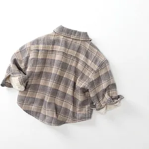 Chemise à carreaux épaisse pour enfants avec doublure en polaire chaude pour l'hiver