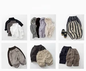 Collage of kids winter thermal apparel including fleece hoodies and casual cargo pants