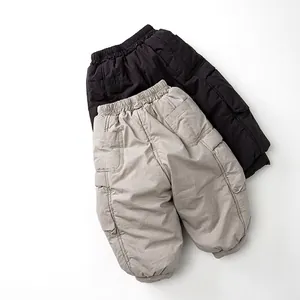 Pantalons Matelassés en Coton Chaud d'Hiver pour Enfants Garçons Filles Style Coréen Pantalons Rembourrés Épaissis Pantalons Décontractés d'Extérieur pour Enfants