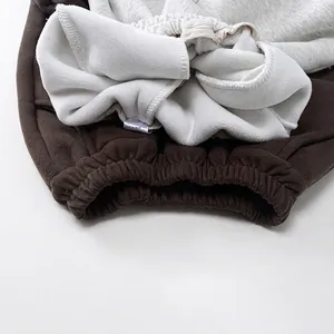 Pantalon d'hiver enfant doublé polaire sherpa blanche en marron foncé chaud
