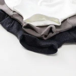Kids' knit thermal shirts in white and grey colors with ribbed cuffs for winter wear