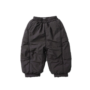 Pantalon d'hiver rembourré pour enfants avec poignets coupe-vent et taille élastique en gris