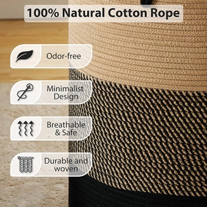Detailed macro view of 100% natural cotton rope texture and spiral weaving craftsmanship