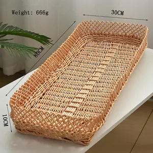 Macro detail of large rectangular wicker basket showing natural willow weave and 80cm dimensions