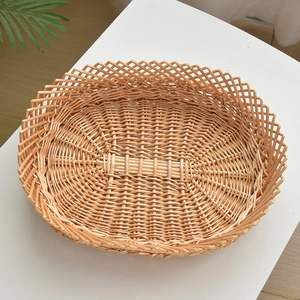 Detail of hand-woven wicker storage basket showing intricate natural willow texture and weave
